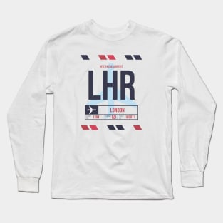 London (LHR) Airport Code Baggage Tag Long Sleeve T-Shirt